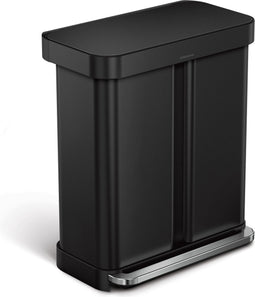 Simplehuman - Prullenbak Liner Pocket Recycler 24 + 34 liter - Zwart - Roestvast Staal