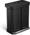 Simplehuman - Prullenbak Liner Pocket Recycler 24 + 34 liter - Zwart - Roestvast Staal