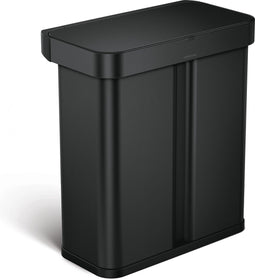 Simplehuman - Prullenbak Liner Pocket Voice Control Recycler 24 + 34 liter - Zwart - Roestvast Staal