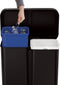Simplehuman - Prullenbak Liner Pocket Voice Control Recycler 24 + 34 liter - Zwart - Roestvast Staal