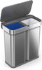 Simplehuman - Prullenbak Liner Sensor Pocket Voice Control Recycler 24 + 34 liter - Zilver - Roestvast Staal