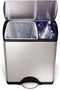 Simplehuman Rectangular Classic Recycler Prullenbak - 30+16 l - Zilver