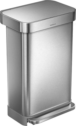 Simplehuman Rectangular Prullenbak - 45L - Liner Pocket - RVS