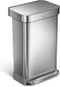Simplehuman Rectangular Prullenbak - 45L - Liner Pocket - RVS
