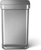 Simplehuman Rectangular Prullenbak - 45L - Liner Pocket - RVS