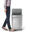 Simplehuman Rectangular Prullenbak - 45L - Liner Pocket - RVS