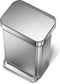 Simplehuman Rectangular Prullenbak - 45L - Liner Pocket - RVS
