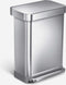 Simplehuman Rectangular - Prullenbak - 55 Liter Inhoud - Met Soft Close Deksel - RVS