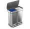 Simplehuman Rectangular - Prullenbak - 58 Liter Inhoud - Met 2 Compartimenten - Zilver