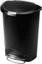 Simplehuman Semi-Round Prullenbak - 50 l - Kunststof - Zwart
