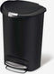 Simplehuman Semi-Round Prullenbak - 50 l - Kunststof - Zwart