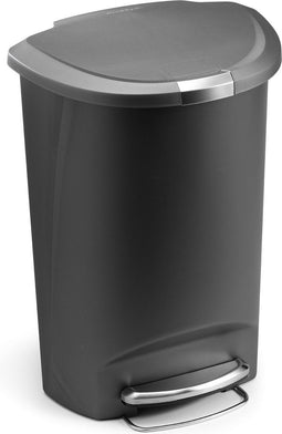 Simplehuman Semi-Round Prullenbak - 50 l - RVS - Grijs