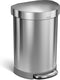 Simplehuman Semi Round Prullenbak - 60 l - Rvs - Zilverkleurig - Incl Liner Pocket