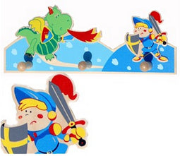 Simply for kids Houten kapstok met 3 haken ridder