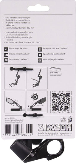 Simson Excellent Stuurspiegel Links Zwart