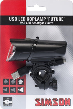Simson Future Fietsverlichting Koplamp 30 Lux - LED - Oplaadbaar