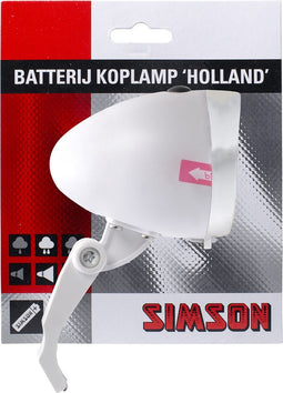 Simson Holland Koplamp - Fietslamp - Batterij - LED - Wit