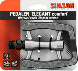 Simson Pedalen Set Elegant Comfort 9/16 Inch Grijs/zwart