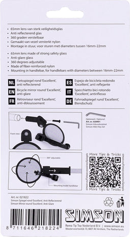 Simson Spiegel Rond Excellent In Stuur Anti Reflectie