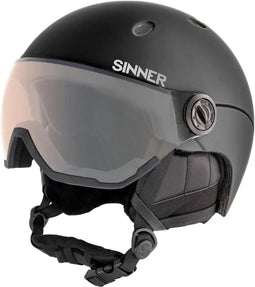 Sinner Titan Visor Trans+ Skihelm Met Vizier 2023 | Orange Cat 1-3 | Matte Black | Maat: 59 - 62 cm