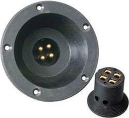 Sinuslive Car-HiFi luidspreker stekkerset 4 x 4 mm² Incl. inbouwbus, Verguld