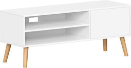 VASAGLE TV-meubel - TV-meubel - 1 deur 40 x 120 x 49 cm - geschikt voor TV's tot 55 inch - wit industrieel design