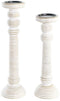 Kaarshouder DKD Home Decor Ijzer Mangohout Decapé (2 Onderdelen) (15 x 15 x 53 cm)