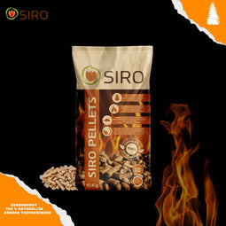 SIRO - Pellets voor Pelletkachel - 15 kg - Pellets van Naaldhout/Dennenhout - Biobrandstof - Hoog rendement met weinig asresten