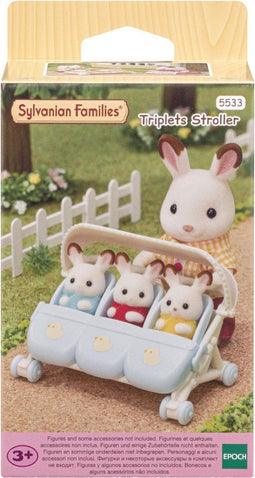 Sylvanian Families 5533 - Wandelwagen drieling - Inclusief zitje en zonnedak (4 onderdelen)