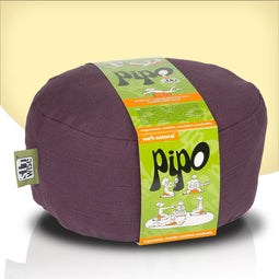 SitWise® Pipo Poef - Zitzak met Handvat - Rond - Aubergine - 30 x 16 cm