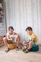 SitWise® Pipo Poef - Zitzak met Handvat - Rond - Koffie Bruin - 30 x 16 cm