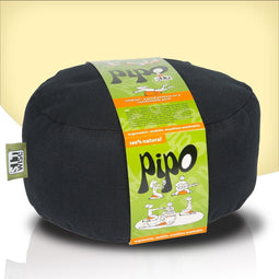 SitWise® Pipo Poef - Zitzak met Handvat - Rond - Zwart - 30 x 16 cm