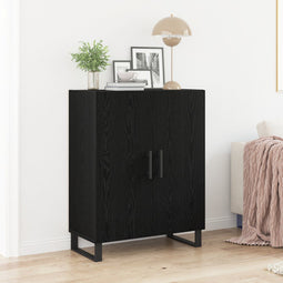 vidaXL - Sideboard - Zwart - Eiken - 69,5x34x90 - cm - Gefabriceerd - Hout