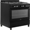 Everglades EVCK9010 - Gasfornuis - 90CM - 96 Liter - 8 Ovenstanden - Turbo Hete Lucht Oven - Wokbrander - Mat Zwart