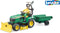 Bruder John Deere zitmaaier met aanhanger en tuinman