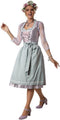 dressforfun Midi-dirndl Oberammergau model 1 - Verkleedkleding carnaval - Glanzend zilver/groen - XXL