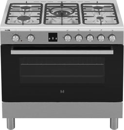 ETNA FG190RVS - Gas/elektro fornuis - 5 pitten met wokbrander - RVS