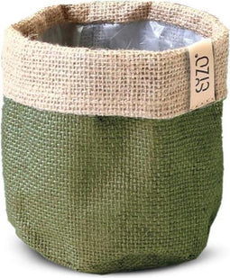 Sizo Waterdichte Plantenzak Van Jute 11 Cm Olijfgroen