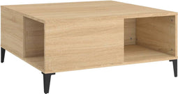 vidaXL - Salontafel - 80x80x36,5 - cm - bewerkt - hout - sonoma - eikenkleurig