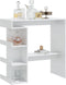 vidaXL - Bartafel - met - opbergrek - 100x50x101,5 - cm - hoogglans - wit