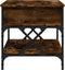 vidaXL - Salontafel - 70x50x50 - cm - bewerkt - hout - en - metaal - gerookt - eiken
