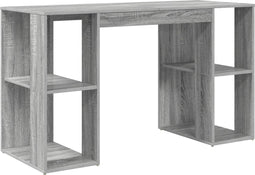 vidaXL - Bureau - met - opbergruimte - Grijs - Sonoma - 130x50.5x75 - cm - Geengineerd - hout