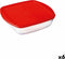Vierkante Lunchtrommel met Deksel Ô Cuisine Cook & Store Rood 1 L 20 x 17 x 6 cm Siliconen Glas (...