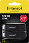 Intenso Speed Line - USB-stick 64GB - USB 3.2 Gen 1 - Zwart (2 stuks)