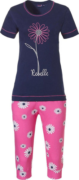 Rebelle Spring Daisy - Pyjamaset - Gebloemd - Roze - Maat 44