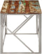 vidaXL - Salontafel - roestvrij - staal - en - gerecycled - hout - zilverkleurig