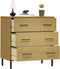 vidaXL - Dressoir - met - 3 - lades - OSLO - 77x40x79,5 - cm - grenenhout - bruin