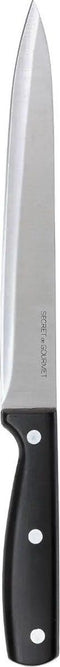Secret de Gourmet Essential - groente en vlees snijmes - 1x stuks - RVS - zwart - 33 cm - keuken messen