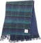 Sjaal Harris Tweed Blauw met Turquiose - Zachte Fleece binnenkant - 25 x 155 - Glen Appin of Scotland