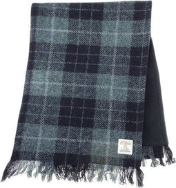 Sjaal Harris Tweed Grijs en Zwart Tartan - Zachte Fleece binnenkant - 25 x 155 - Glen Appin of Scotland